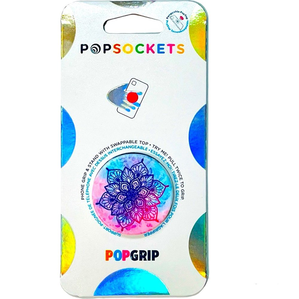 🆕 POPSOCKETS ~ POPGRIP PHONE GRIP & STAND w/ SWAPPABLE TOP ~ RAINBOW NIRVANA
